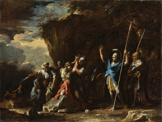 Salvator Rosa - Scene from Greek history The deafmute son of King Croesus prevents the Persians from killing his father.webp