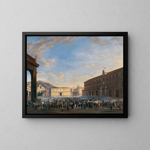 L'arrivée du pape Pie IX à Naples - Salvatore Fergola — framed artwork on a wall
