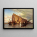 Storm Dissipating at Gibraltar - Samuel Colman — framed artwork on a wall