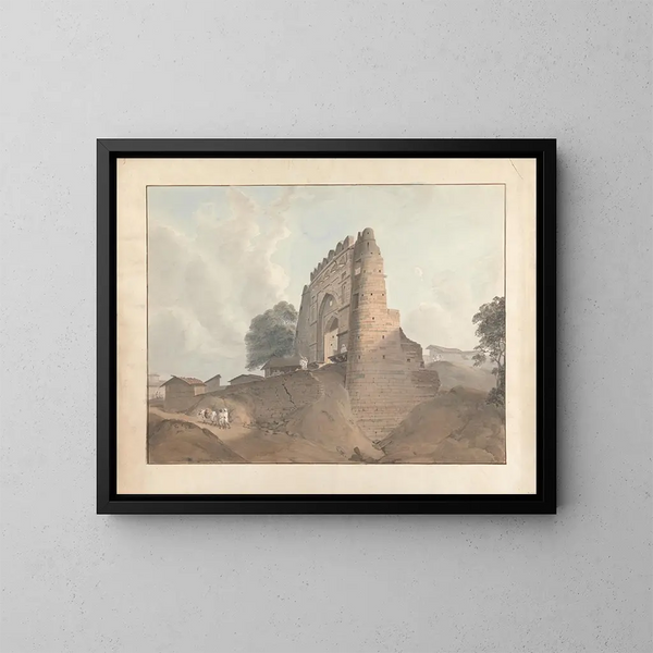 Puerta de la antigua fortaleza en Bénarès - Samuel Davis — cuadro enmarcado en la pared