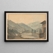 Paisaje Montañoso con Edificios y Río - Samuel Davis — cuadro enmarcado en la pared