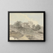 Escena de río con edificios - Samuel Davis — cuadro enmarcado en la pared