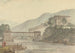 Vue de Tashichoedzong, Bhoutan, et du pont de bois - Samuel Davis — artwork view
