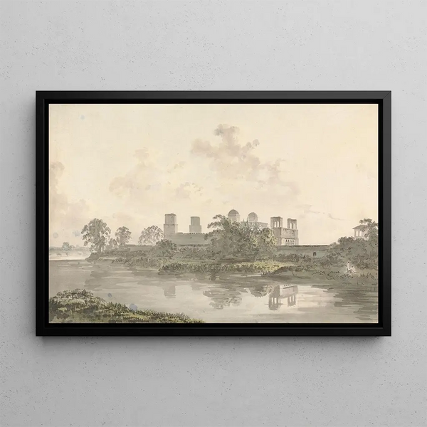 Vista de un fuerte - Samuel Davis — cuadro enmarcado en la pared