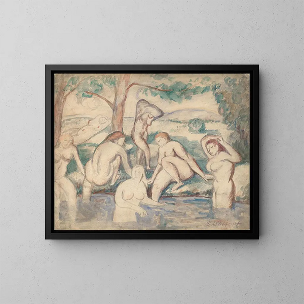 Baigneurs - Samuel Halpert — cuadro enmarcado en la pared