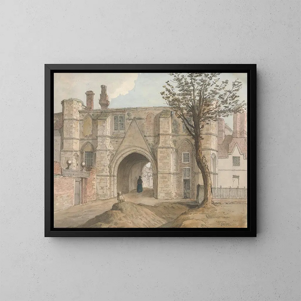 La casa del guardián de la abadía de Reading - Samuel Hieronymus Grimm — cuadro enmarcado en la pared