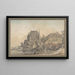 View of a village by a river - Samuel Hieronymus Grimm — framed artwork on a wall