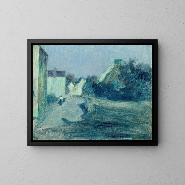Allée du village au clair de lune - Samuel Hirszenberg — cuadro enmarcado en la pared