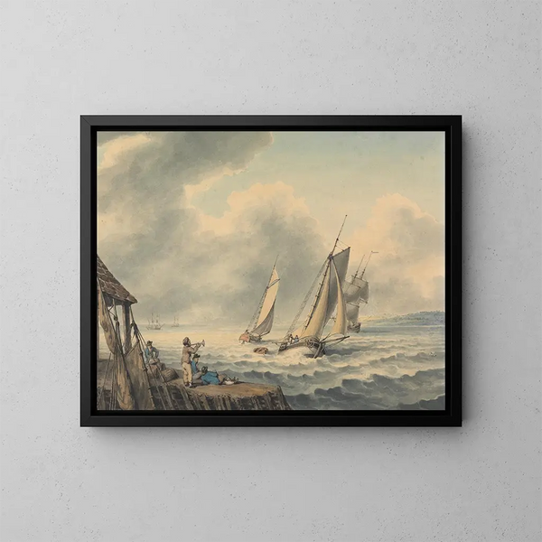 Un paisaje marin - Samuel Howitt — cuadro enmarcado en la pared