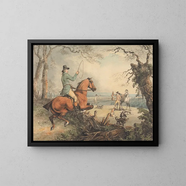 Cazar la caza menor - Samuel Howitt — cuadro enmarcado en la pared