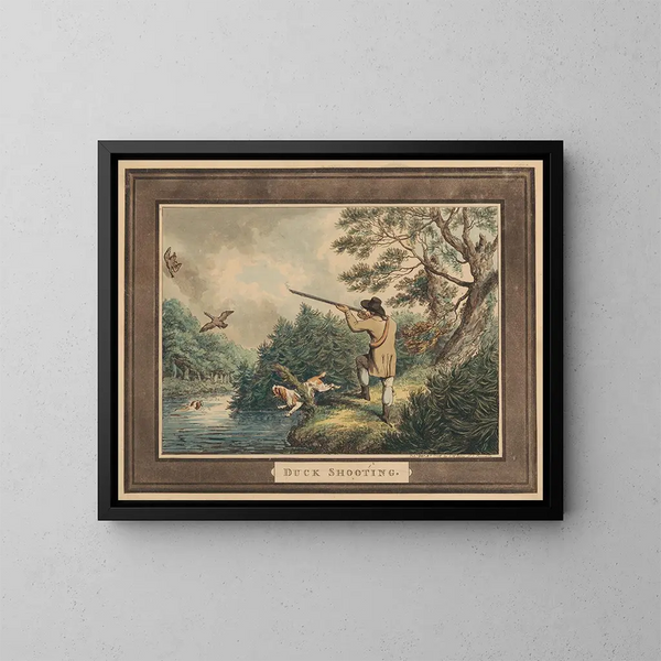Caza de patos - Samuel Howitt — cuadro enmarcado en la pared