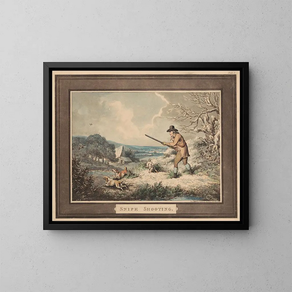 Tiro al correlimos - Samuel Howitt — cuadro enmarcado en la pared