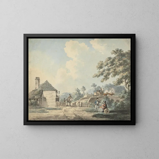 Samuel Howitt - The Tollhouse with a Coach Crossing the Bridge.webp