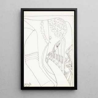 Samuel Jessurun de Mesquita - Mannenkop met snor en baard in profiel naar rechts.webp