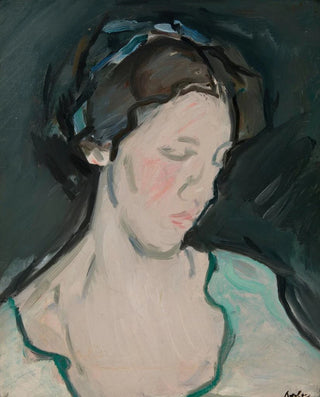 Samuel John Peploe - A portrait of a young woman thought to be Peggy MacRae.webp