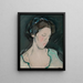 Un retrato de una joven mujer que se piensa que es Peggy MacRae - Samuel John Peploe — cuadro enmarcado en la pared