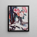 Rosas rosas en un jarrón de cristal - Samuel John Peploe — cuadro enmarcado en la pared