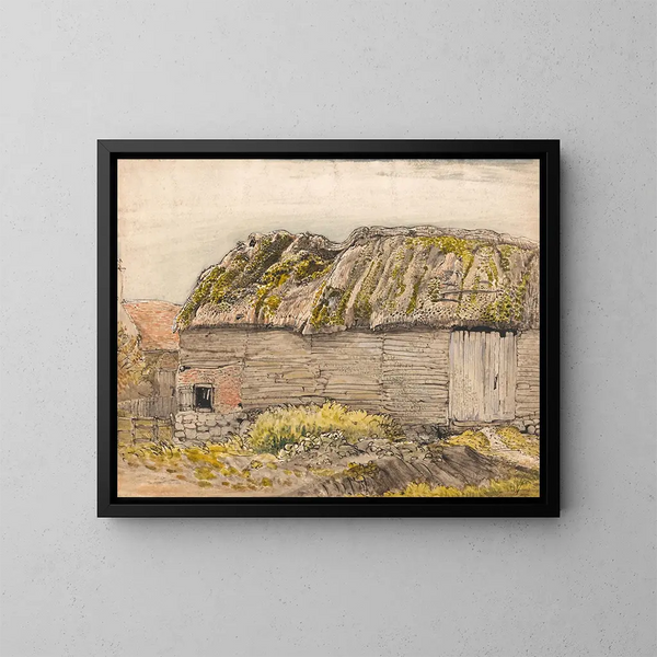 Una granja con techo musgoso en Shoreham - Samuel Palmer — cuadro enmarcado en la pared