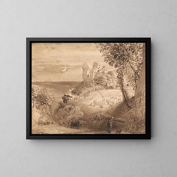 Una escena pastoral - Samuel Palmer — cuadro enmarcado en la pared