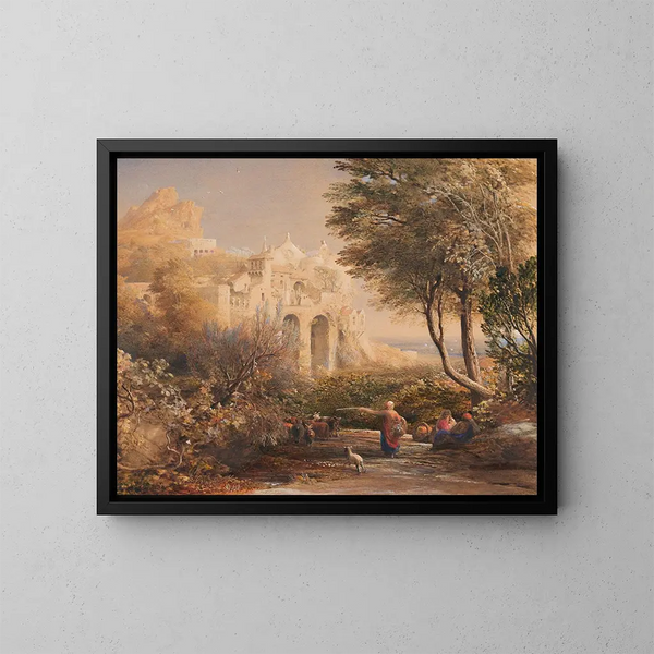 La Vocatella en Capilla construido por un ermitaño cerca de Corpo de Cava en las cercanías de Salerno y Nápoles - Samuel Palmer — cuadro enmarcado en la pared