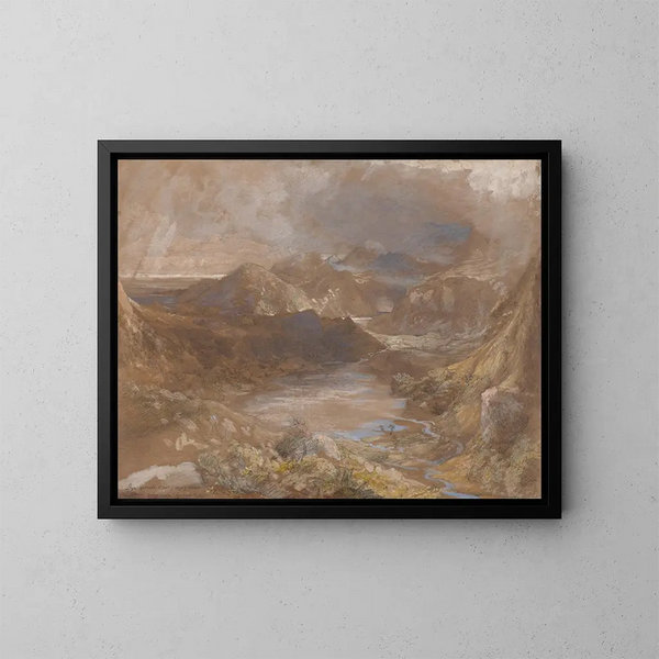 Llwyngwynedd y una parte de Llynyddina entre Capel Curig y Beddgelert, Gales del Norte - Samuel Palmer — cuadro enmarcado en la pared