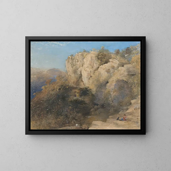 Paisaje rocoso en Gales - Samuel Palmer — cuadro enmarcado en la pared