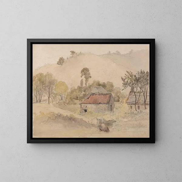 Les Granges - Samuel Palmer — cuadro enmarcado en la pared