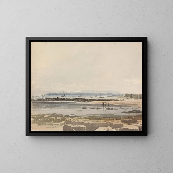 Escena de playa - Samuel Prout — cuadro enmarcado en la pared