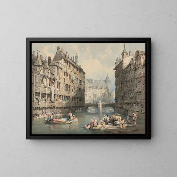 Vista de Nuremberg - Samuel Prout — cuadro enmarcado en la pared