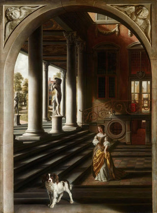 Samuel van Hoogstraten - Perspective View with a Woman Reading a Letter.webp