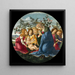 La Madonna adorando al Niño con cinco ángeles - Sandro Botticelli — cuadro enmarcado en la pared