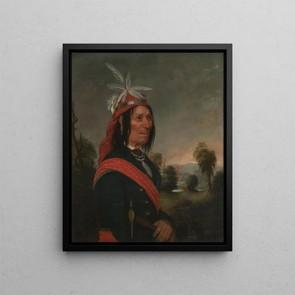 Portrait of Chief Ossahinta of the Onondaga Nation - Sanford Thayer — framed artwork on a wall