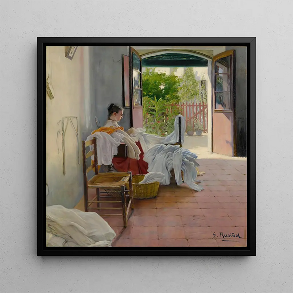 Cuadro La costurera Sitges - Santiago Rusiol | Impresión artística