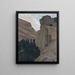 Casas colgantes de Cuenca - Santiago Rusiñol — cuadro enmarcado en la pared