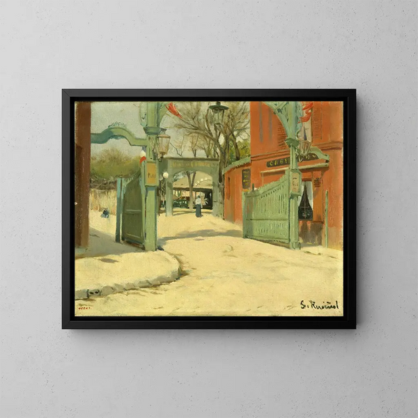 Entrada del parque del Molino de la Galette - Santiago Rusiñol — cuadro enmarcado en la pared