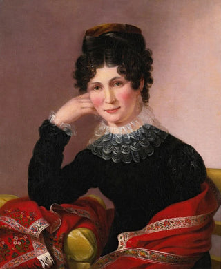 Sarah Miriam Peale - Portrait Of A Young Woman With A Lace Collar And Paisley Fringed Shawl.webp