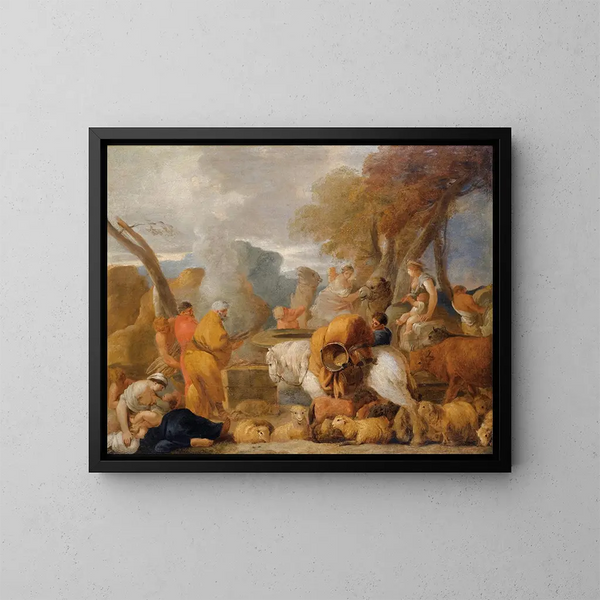 Sacrificial scene - Sébastien Bourdon — framed artwork on a wall