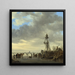 Escena de hielo cerca de una torre de observación de madera - Jan van Goyen — cuadro enmarcado en la pared