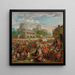 Escena de mercado y arengada del charlatán - Enrico Albricci — cuadro enmarcado en la pared