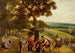 La reconciliación de Jacob y Esaú en un vasto paisaje boscoso - Escuela de Anton Mirou — vista de la obra
