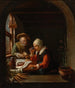 Una comida campesina - Escuela de Frans van Mieris — vista de la obra