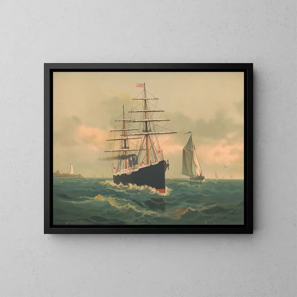 Entrada en el puerto de Boston - Schultz Co Lith — cuadro enmarcado en la pared