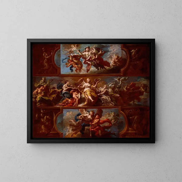 Alegoría - Sebastiano Conca — cuadro enmarcado en la pared