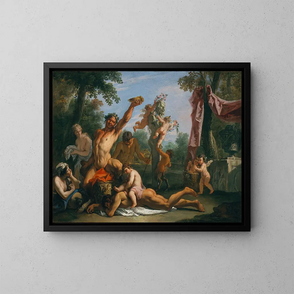 Un Bacanal - Sebastiano Ricci — cuadro enmarcado en la pared