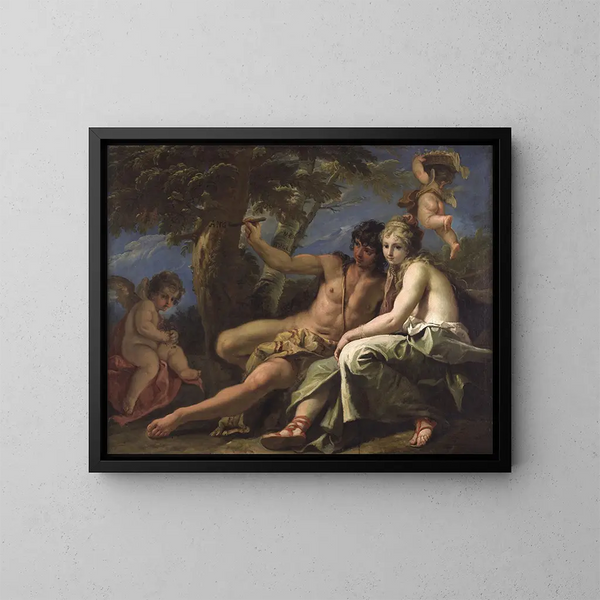 Angélique y Médor - Sebastiano Ricci — cuadro enmarcado en la pared