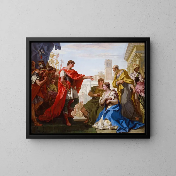 La Tempérance de Scipion - Sebastiano Ricci — cuadro enmarcado en la pared