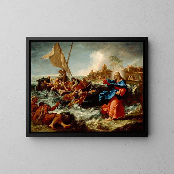 La Pêche miraculeuse - Sebastiano Ricci — cuadro enmarcado en la pared