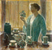 Servicio de té con fresas - Childe Hassam — vista de la obra