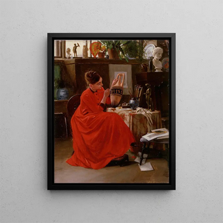 Severin Falkman - Interior With Vase Painter.webp