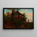 Landscape painting with a shrine by the roadside - Seweryn Bieszczad — framed artwork on a wall